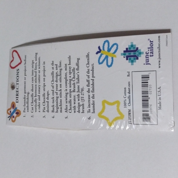 2/$15 Red Chenille Shortcuts June Tailor JT272WM - Picture 2 of 3